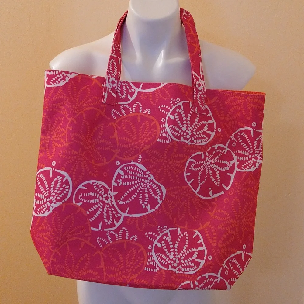 Lily Pulitzer pink print canvas print tote - Picture 4 of 5